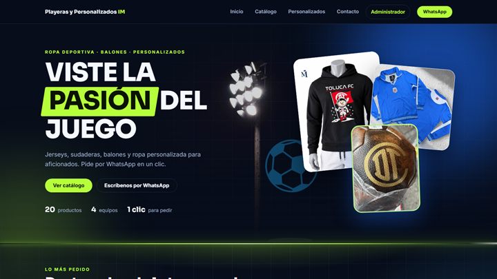Sitio de Playeras y Personalizados IM con jerseys, sudaderas y balones